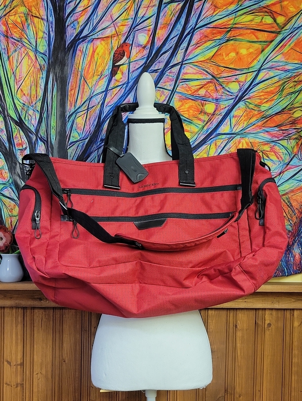 Lands' End  Red Travel Bag